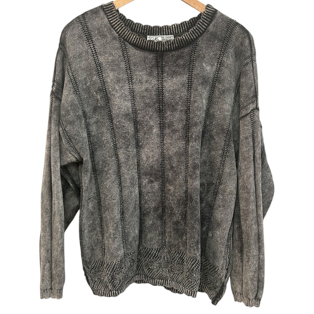 VTG GAS 1990s The Great American Sweater Co Women's Small Gray USA Cotton